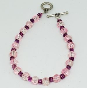 Pink bracelet, beaded bracelet, girly bracelet